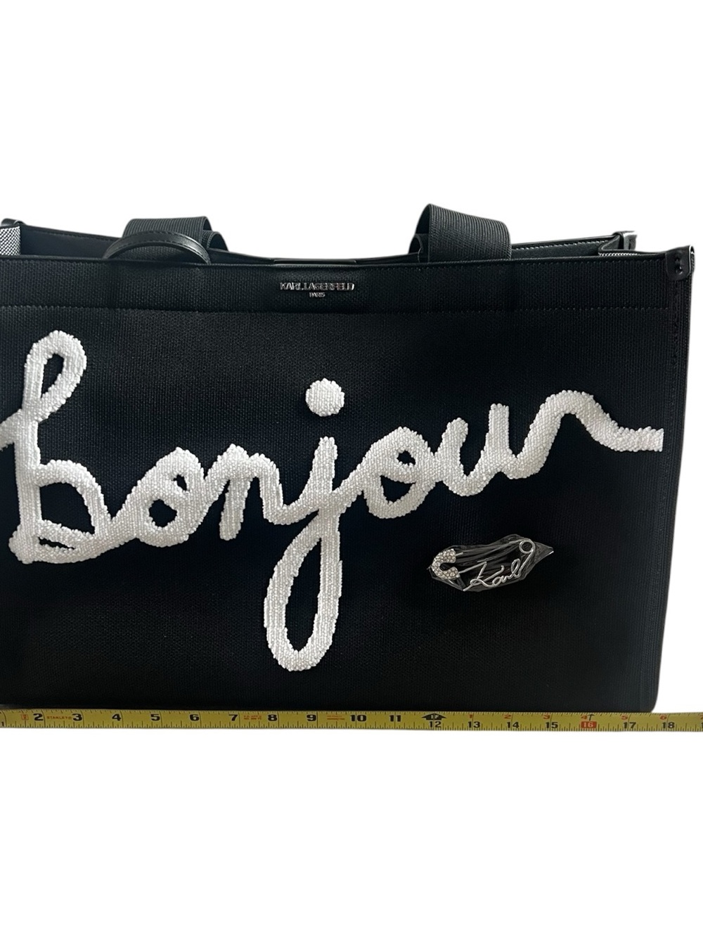 Karl Lagerfeld Paris Bonjour Tote Travel Bag W/Wristlet - Picture 12 of 12